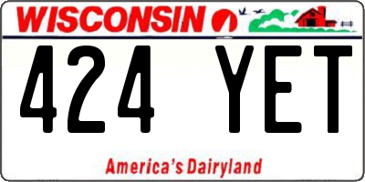 WI license plate 424YET