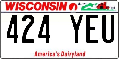 WI license plate 424YEU