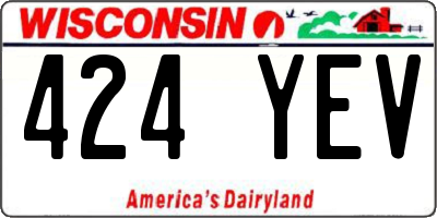 WI license plate 424YEV