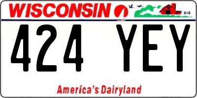 WI license plate 424YEY