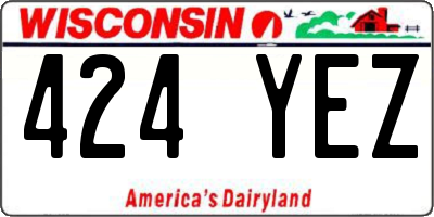 WI license plate 424YEZ