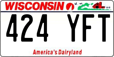 WI license plate 424YFT