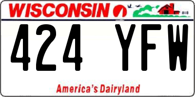 WI license plate 424YFW