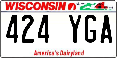 WI license plate 424YGA