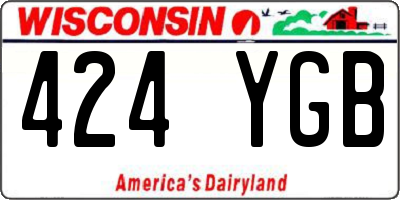 WI license plate 424YGB