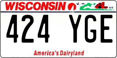 WI license plate 424YGE