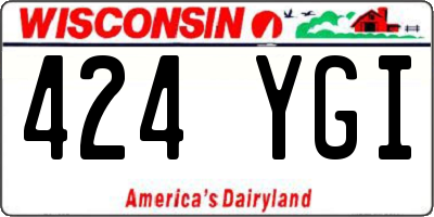 WI license plate 424YGI