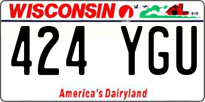 WI license plate 424YGU