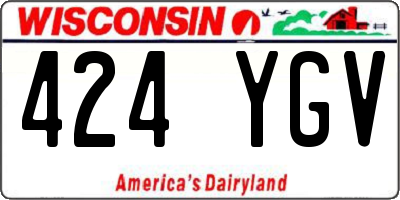 WI license plate 424YGV