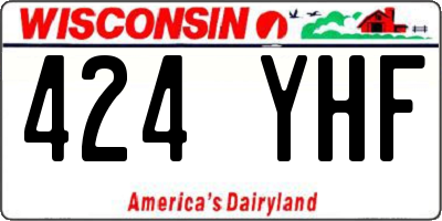 WI license plate 424YHF