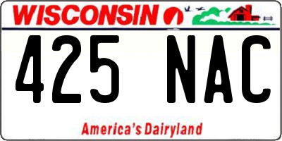 WI license plate 425NAC