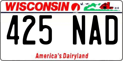 WI license plate 425NAD