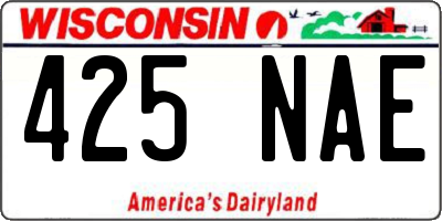 WI license plate 425NAE