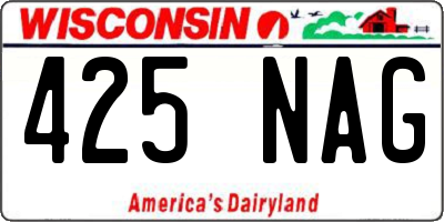 WI license plate 425NAG