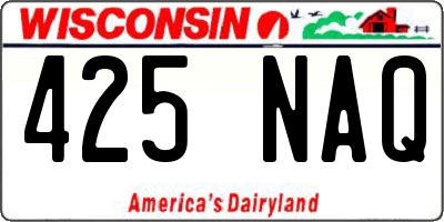 WI license plate 425NAQ