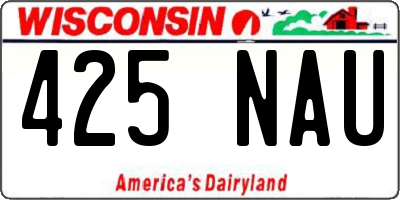 WI license plate 425NAU