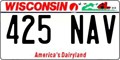 WI license plate 425NAV