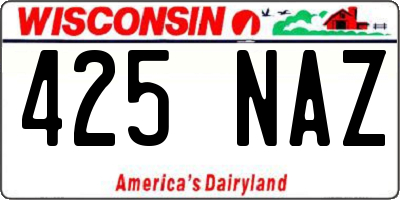 WI license plate 425NAZ