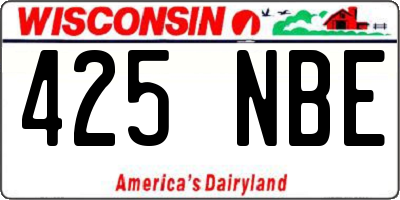 WI license plate 425NBE