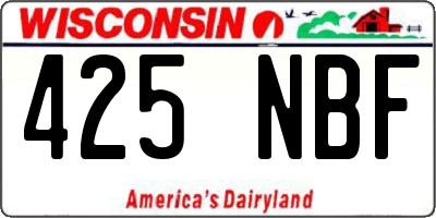 WI license plate 425NBF