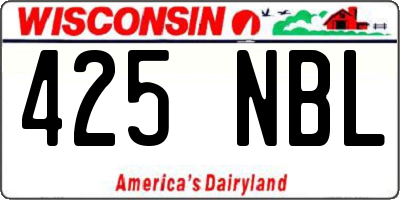 WI license plate 425NBL
