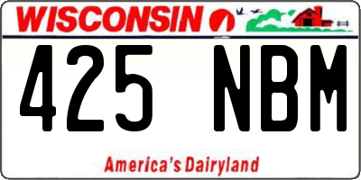 WI license plate 425NBM