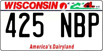 WI license plate 425NBP