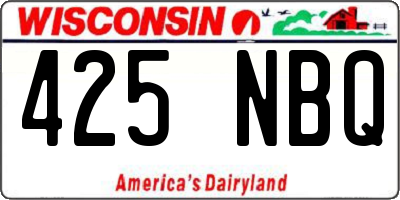 WI license plate 425NBQ