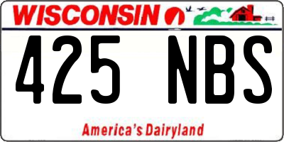 WI license plate 425NBS