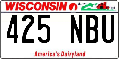 WI license plate 425NBU
