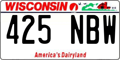 WI license plate 425NBW