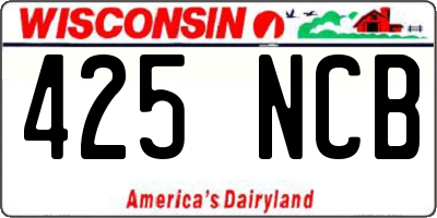 WI license plate 425NCB