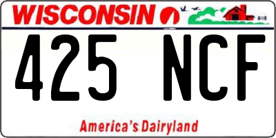 WI license plate 425NCF