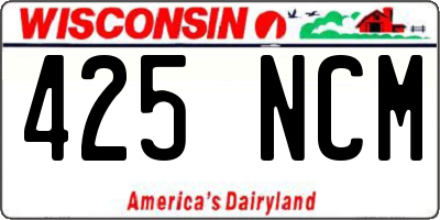 WI license plate 425NCM