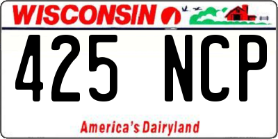 WI license plate 425NCP
