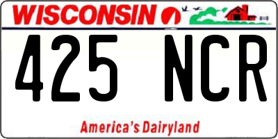 WI license plate 425NCR