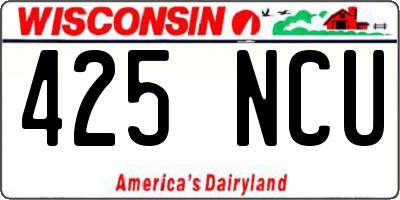 WI license plate 425NCU