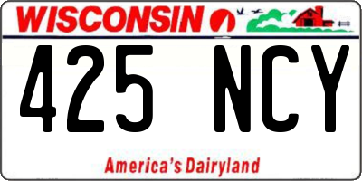 WI license plate 425NCY