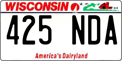 WI license plate 425NDA