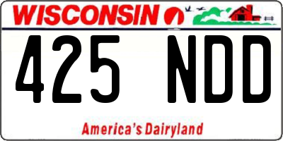 WI license plate 425NDD