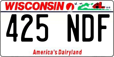 WI license plate 425NDF