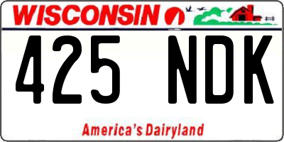 WI license plate 425NDK