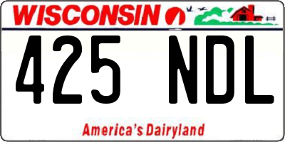 WI license plate 425NDL