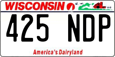 WI license plate 425NDP