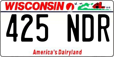WI license plate 425NDR