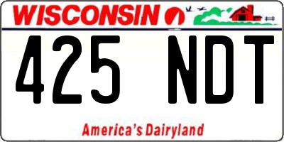 WI license plate 425NDT