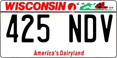 WI license plate 425NDV