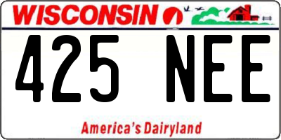 WI license plate 425NEE