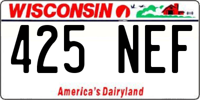 WI license plate 425NEF