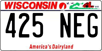 WI license plate 425NEG
